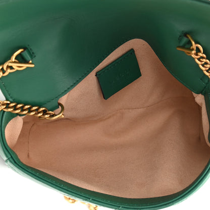 Gucci Calfskin Matelasse Super Mini GG Marmont Shoulder Bag Emerald Green 5 of 8