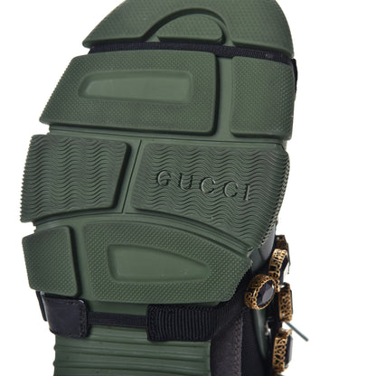 Gucci X SEGA Mesh Suede Calfskin Removable Crystals Flashtrek Sneakers 41 Loess Black Olive Green 8 of 8