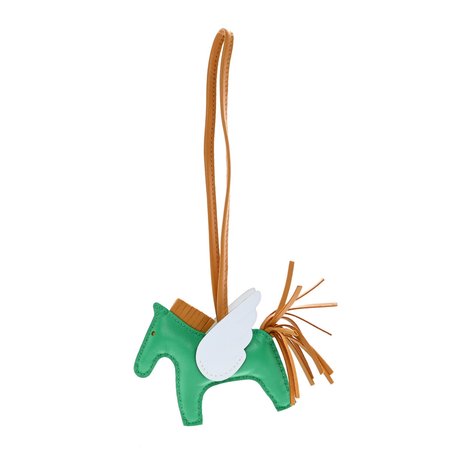 Hermes Milo Lambskin Grigri Rodeo Pegase Horse Bag Charm PM Menthe Sesame Bleu Brume 1 of 5