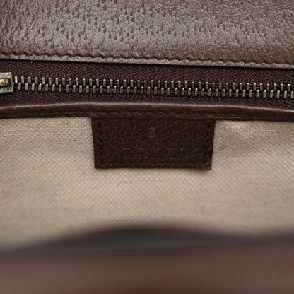 Gucci Monogram Jumbo GG Textured Dollar Calfskin Web Small Bamboo 1947 Top Handle Bag Camel Ebony New Acero 6 of 10