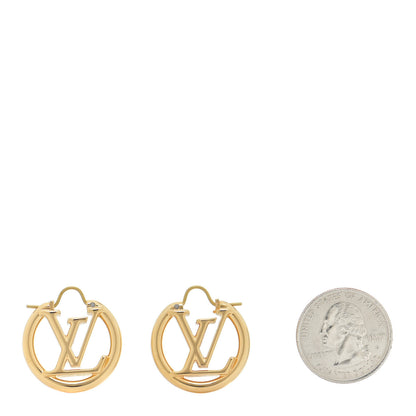 Louis Vuitton Metal Small Louise Hoop Earrings Gold 2 of 5