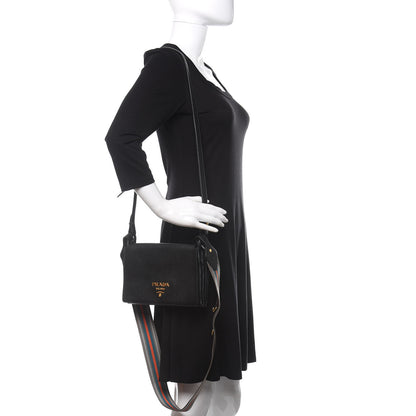 Prada Vitello Daino Flap Crossbody Black 3 of 9