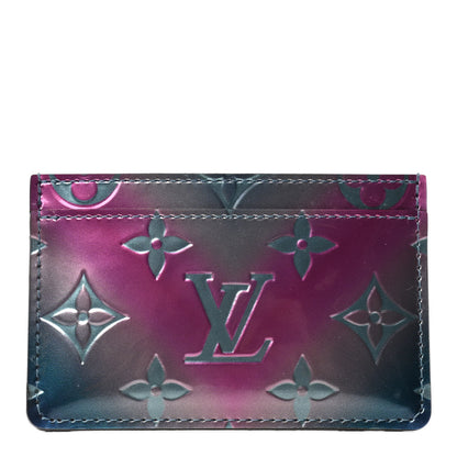 Louis Vuitton Metallic Vernis Card Holder Blue Pink 1 of 5