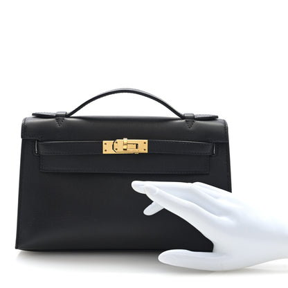 Hermes Swift Kelly Pochette Clutch Black 2 of 11