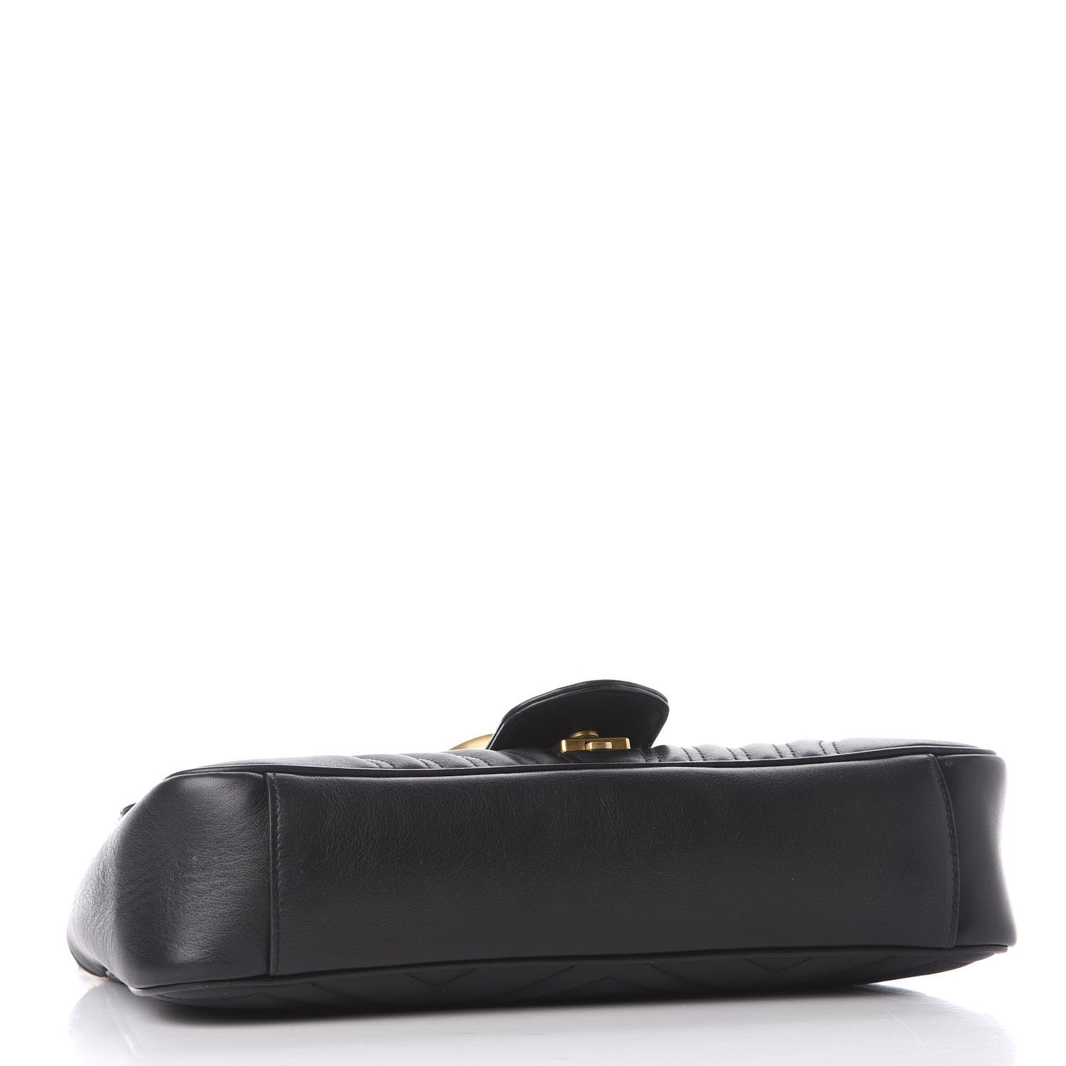 Gucci Calfskin Matelasse Medium GG Marmont Shoulder Bag Black 3 of 9
