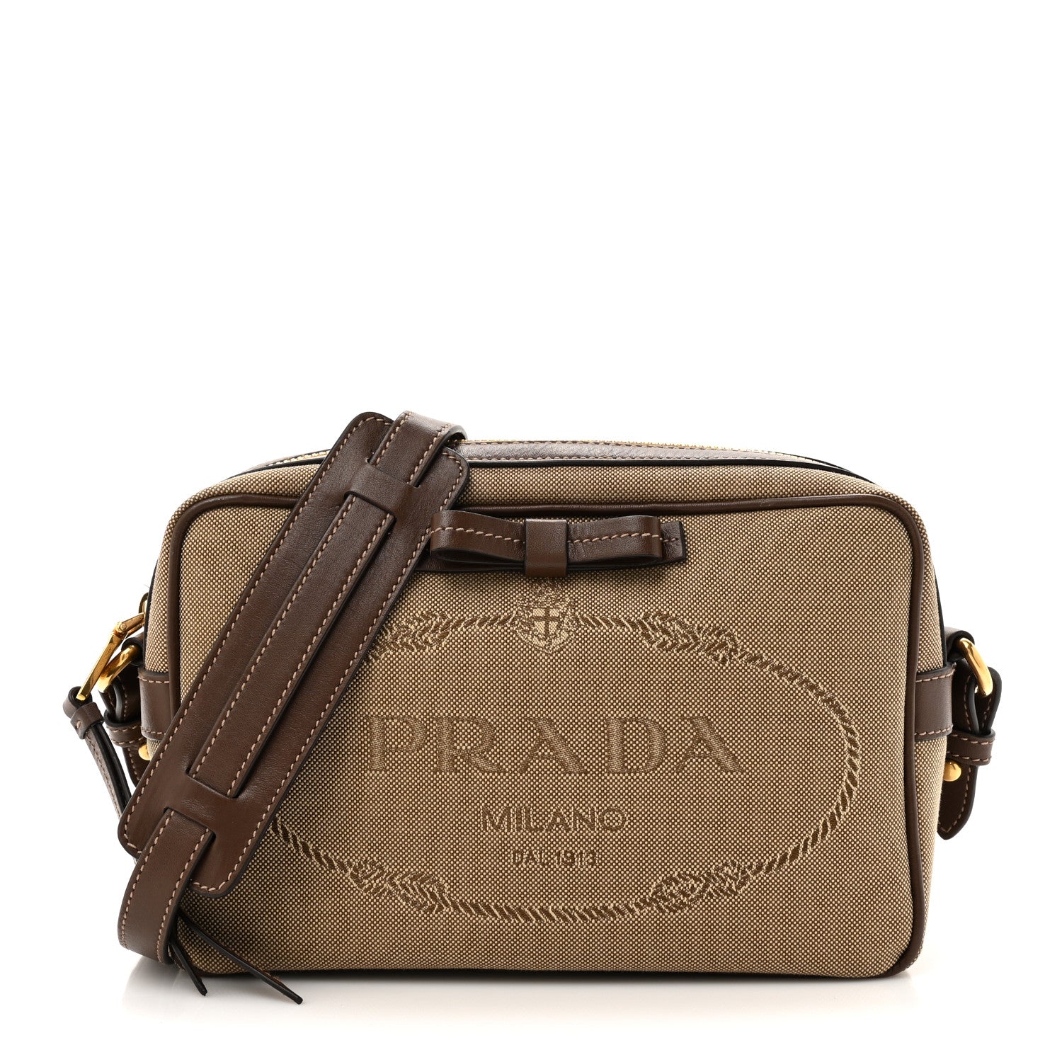 Prada Jacquard Logo Camera Bag Corda Bruciato 1 of 9