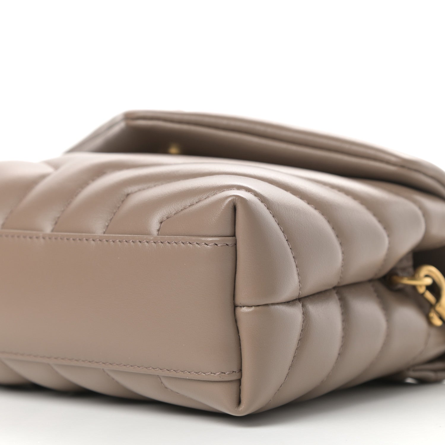 Saint Laurent Calfskin Y Quilted Monogram Toy Loulou Crossbody Bag Taupe 9 of 11