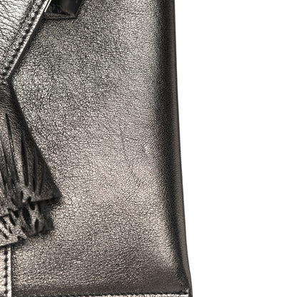 Jimmy Choo Calfskin Laser Cut Ruffled Isabella Clutch Gray 21 of 23