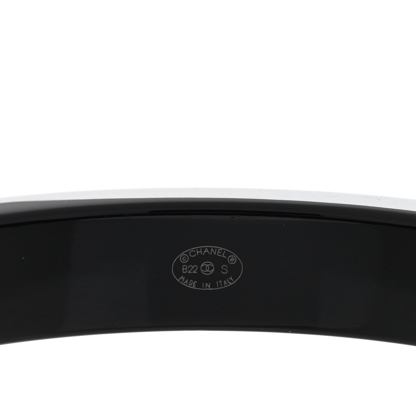 Resin Logo Bangle Bracelet Black White