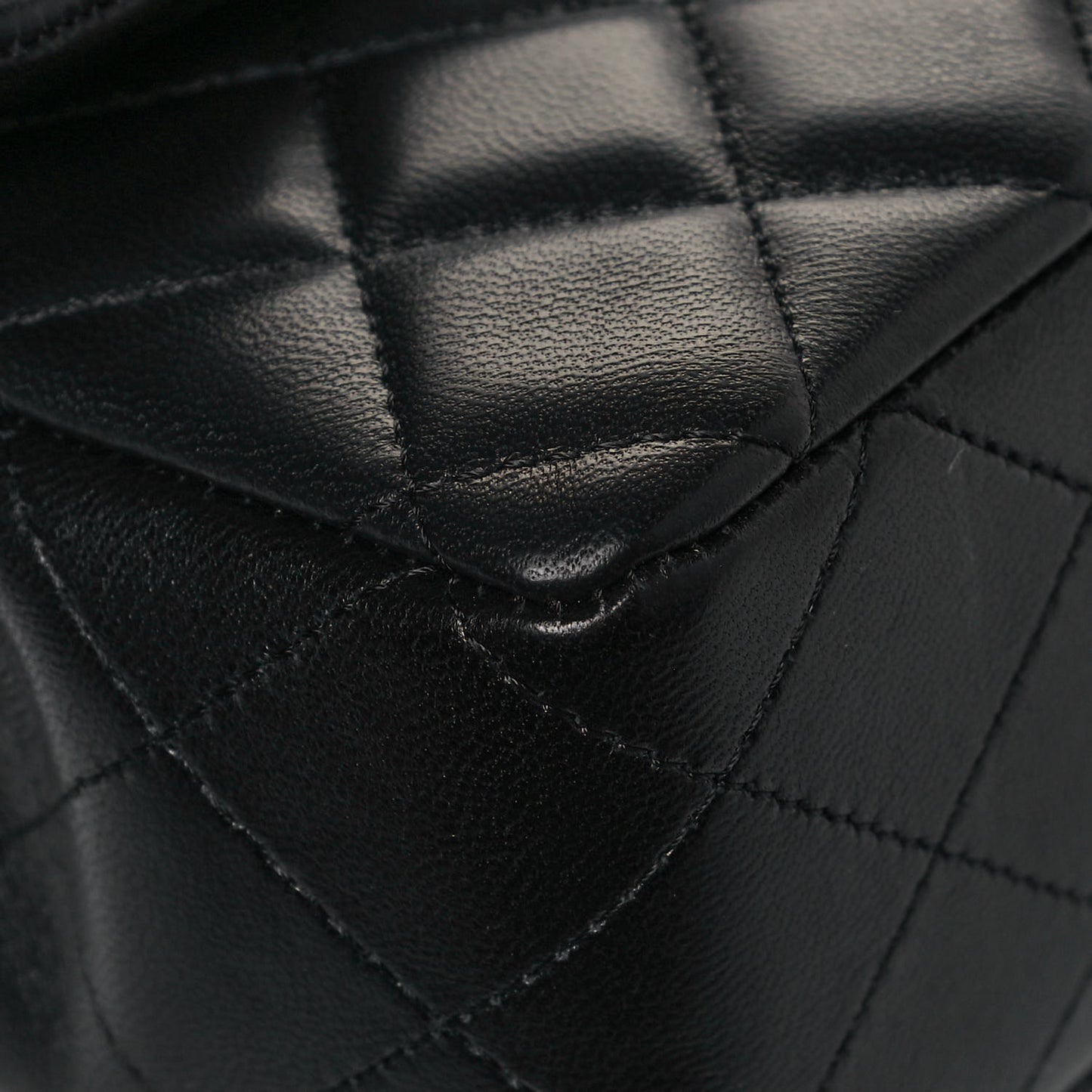 Lambskin Quilted Mini Rectangular Flap Black