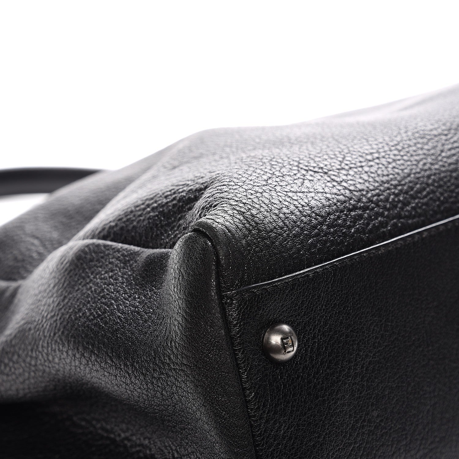 Fendi Goatskin Zucca Large Peekaboo Iconic Satchel Black Tobacco 11 of 14