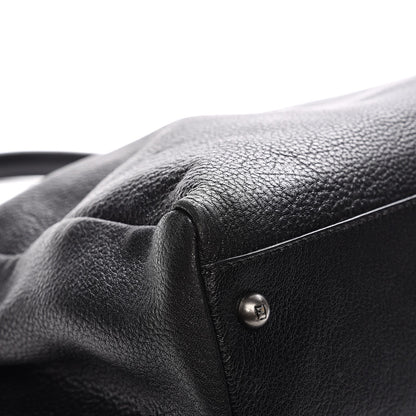 Fendi Goatskin Zucca Large Peekaboo Iconic Satchel Black Tobacco 11 of 14
