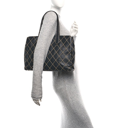 Chanel Calfskin Wild Stitch Large Tote Black 2 of 10