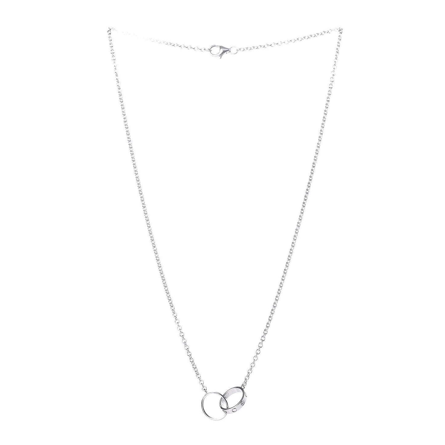 18K White Gold Interlocking LOVE Necklace