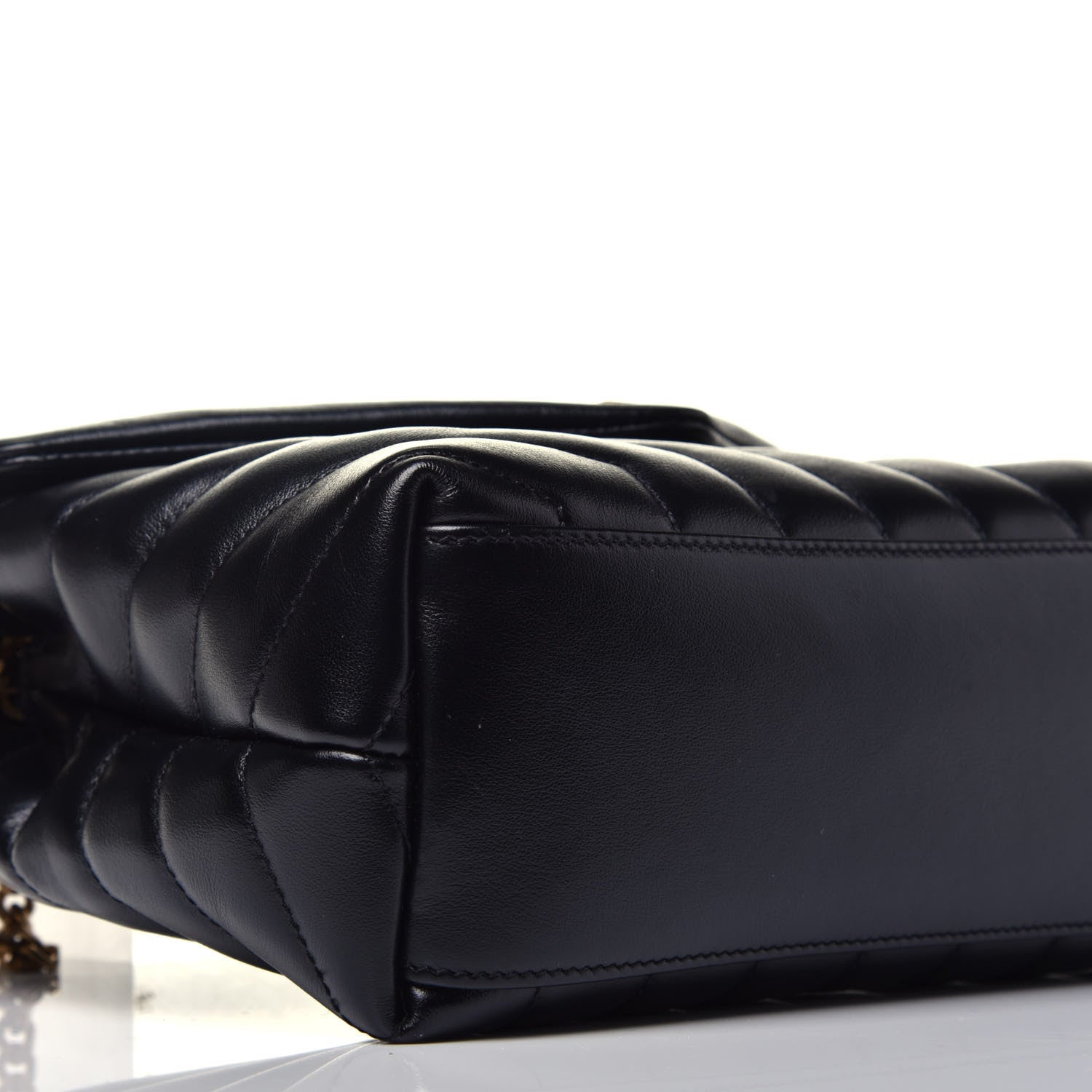 Saint Laurent Calfskin Y Quilted Monogram Small Loulou Chain Satchel Black 7 of 8