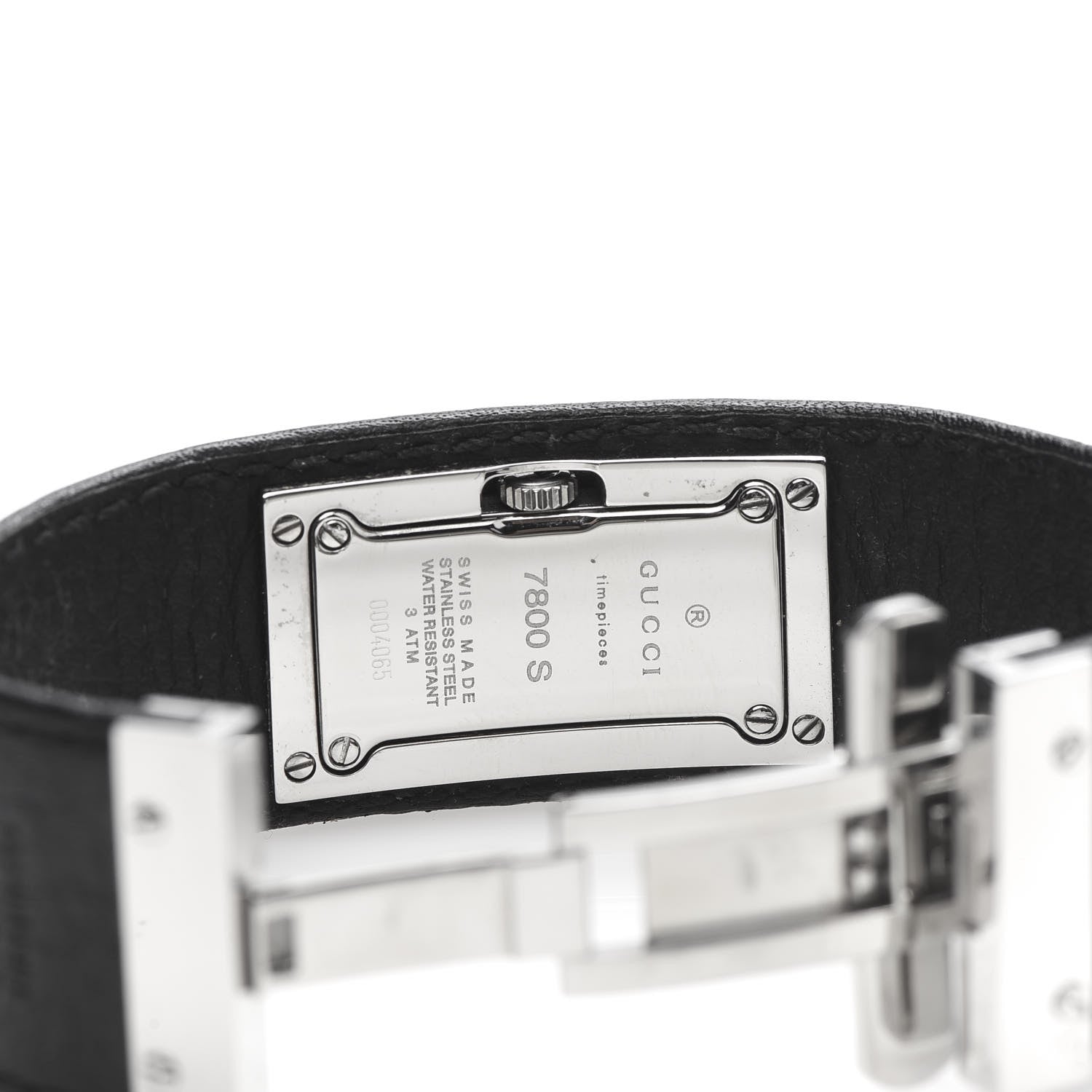Gucci Stainless Steel Calfskin 18mm 7800S Quartz Watch Black 6 of 7