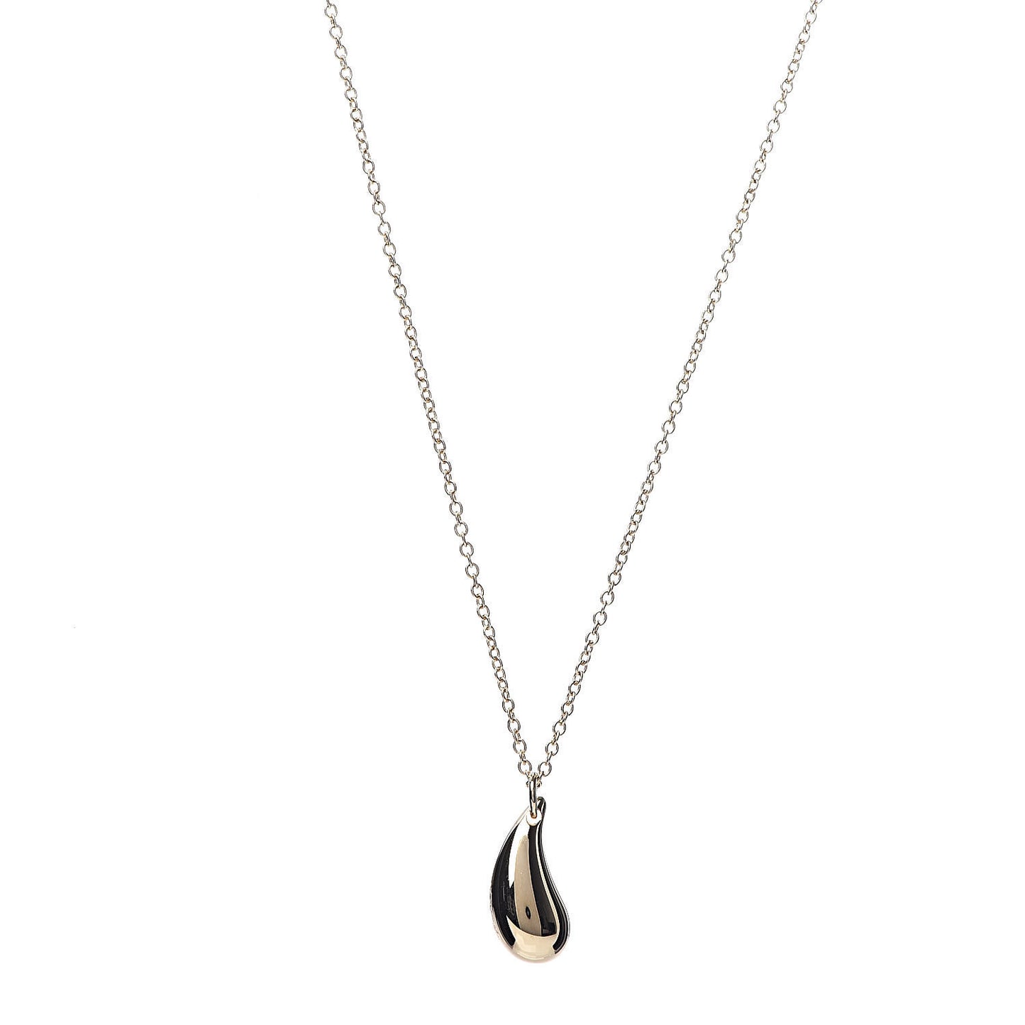 18K Yellow Gold 12mm Elsa Peretti Teardrop Pendant Necklace