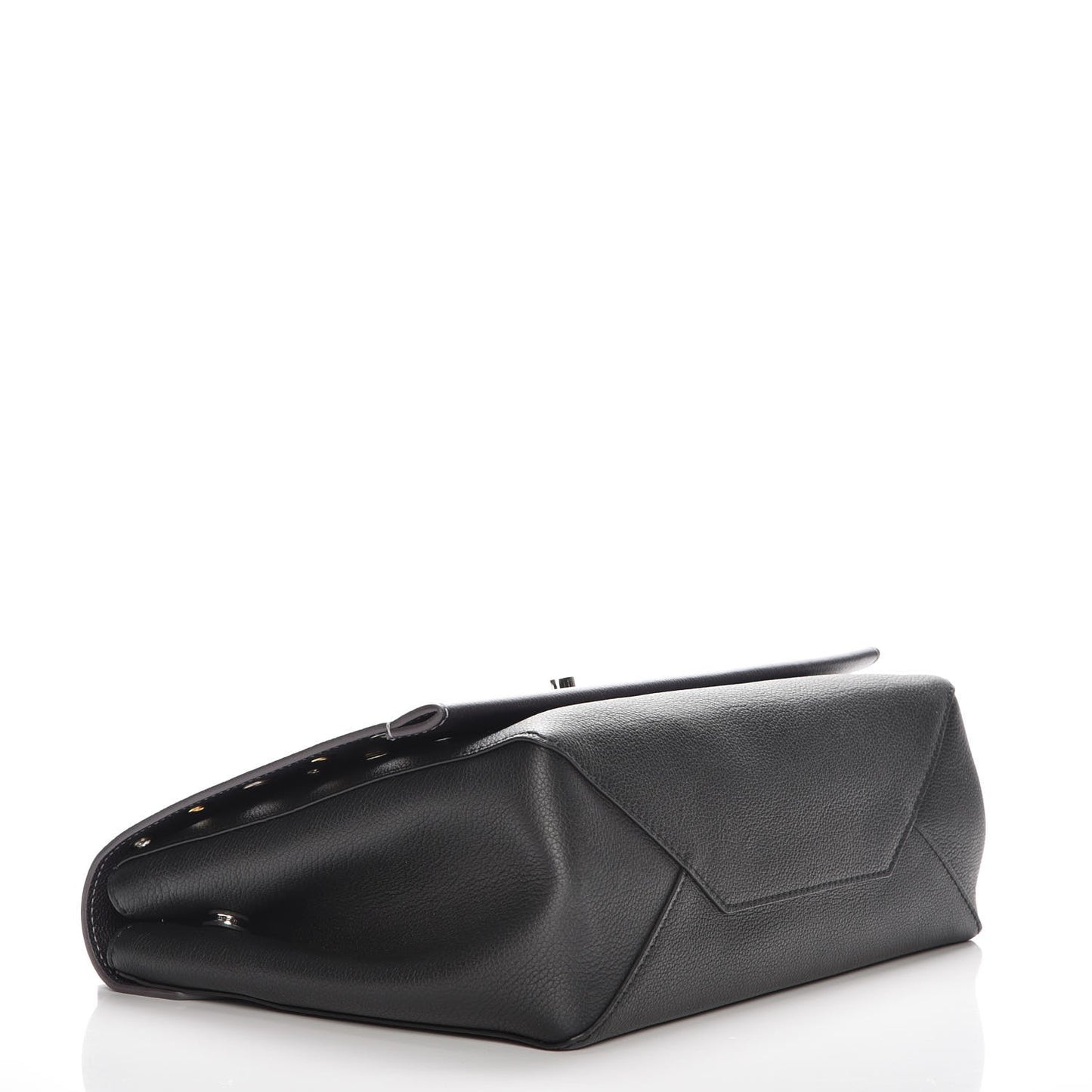 Soft Calfskin Eyelet Lockme II Top Handle Gris Silver