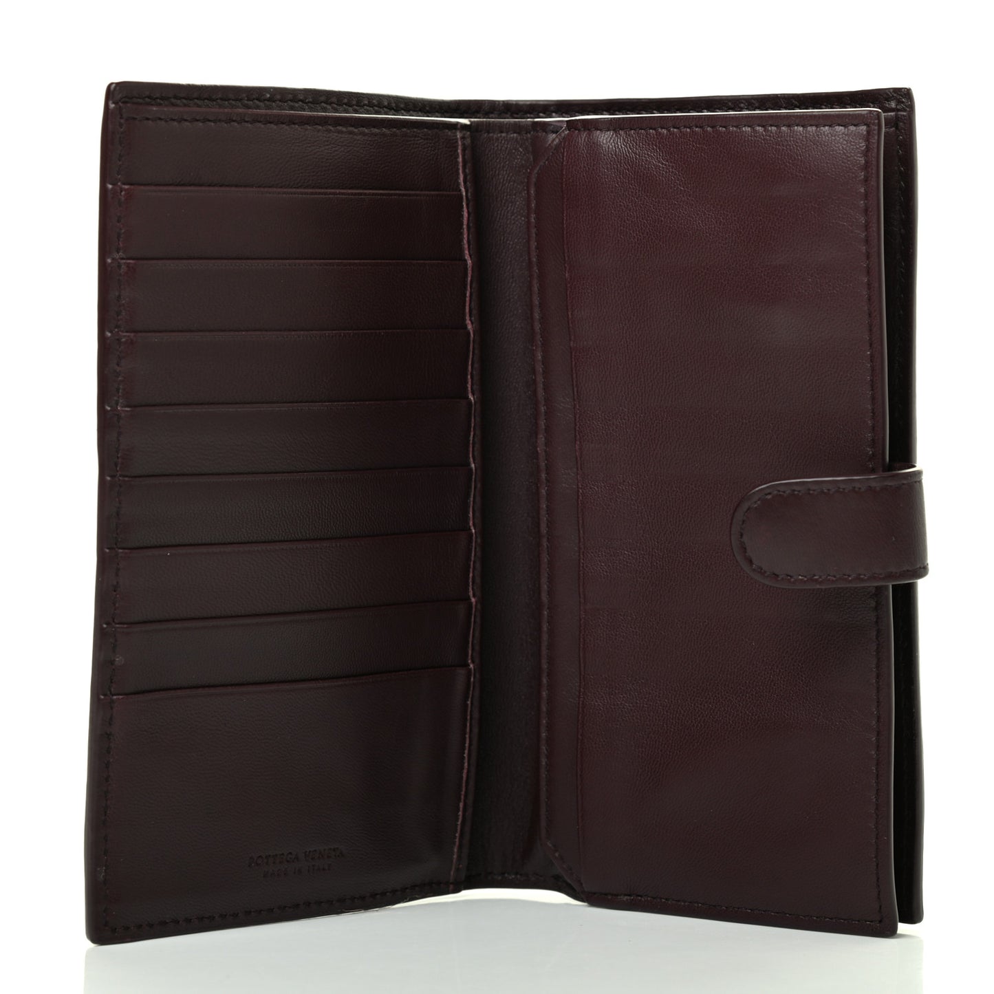 Nappa Intrecciato Continental Wallet Dark Barolo