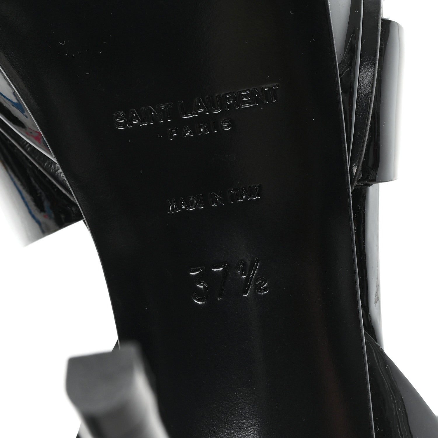 Saint Laurent Patent Tribute 75 Platform Sandals 37.5 Black 7 of 10