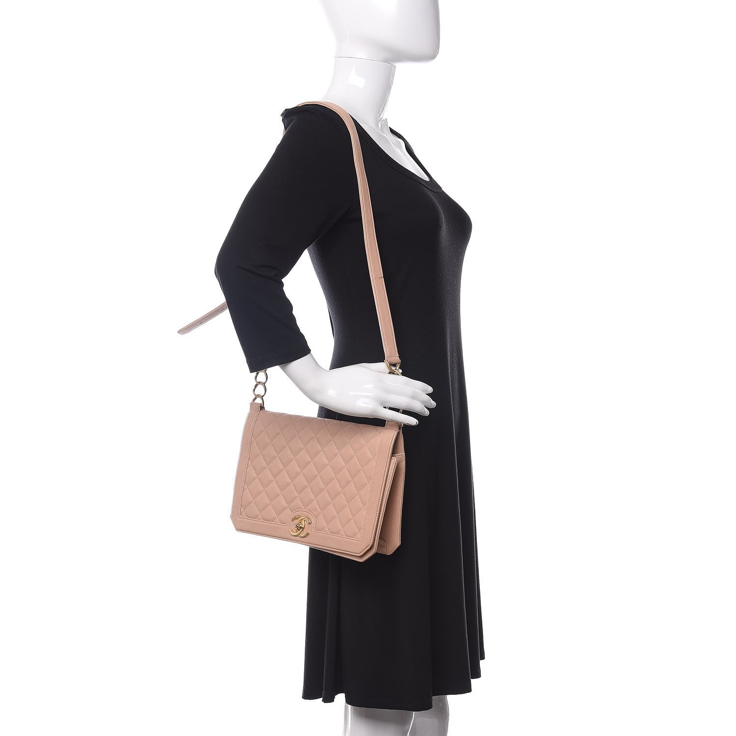 Chanel Calfskin Quilted Flap Beige 2 of 16