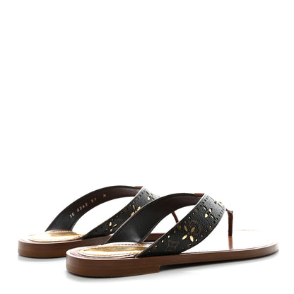 Louis Vuitton Monogram Sunny Flat Thong Sandals 37 Brown 4 of 9