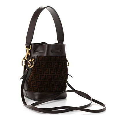 Fendi Suede Vitello King F is Fendi Micro FF Mini Mon Tresor Bucket Bag Sigaro Marrone Ebano 3 of 10