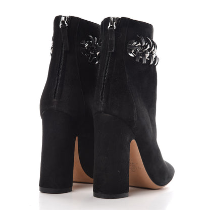 Valentino Garavani Suede Ankle Chain Boots 35.5 Black 4 of 15