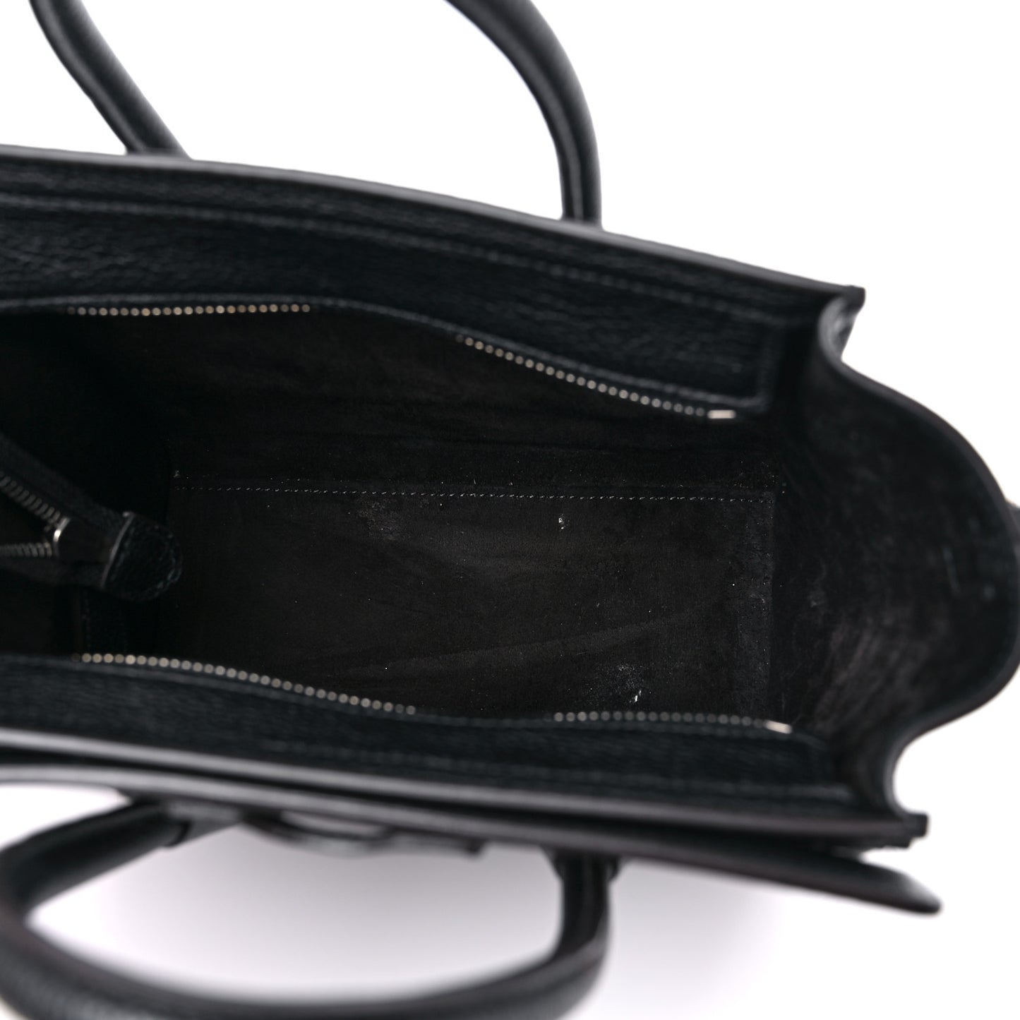 Drummed Calfskin Nano Luggage Black