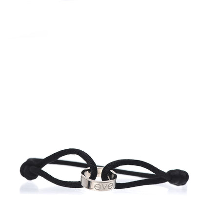 Cartier 18K White Gold Charity LOVE Adjustable Cord Bracelet Black 1 of 6
