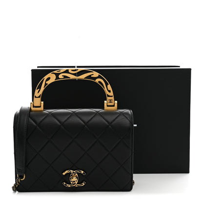 Chanel Lambskin Quilted Mini Art Nouvelle Flap Bag Black 12 of 12