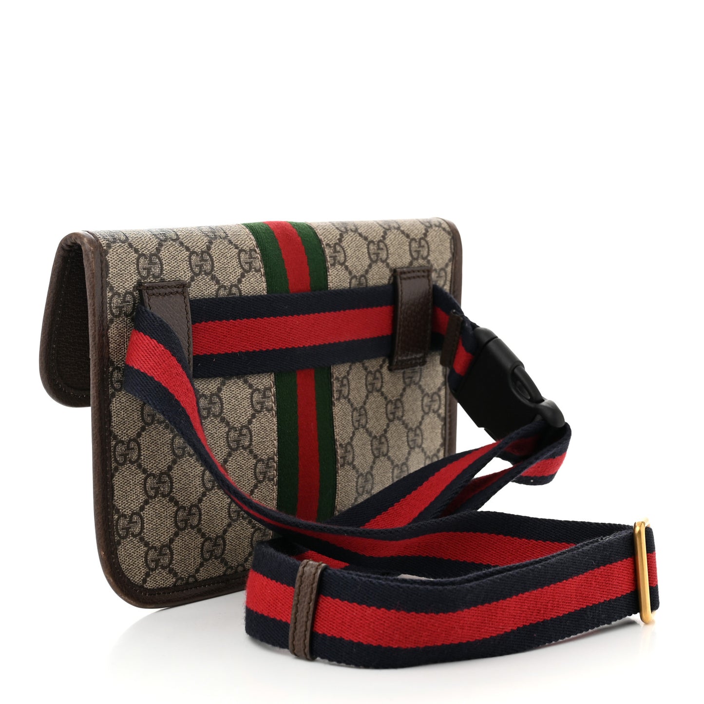 GG Supreme Monogram Web Small Ophidia Belt Bag Brown