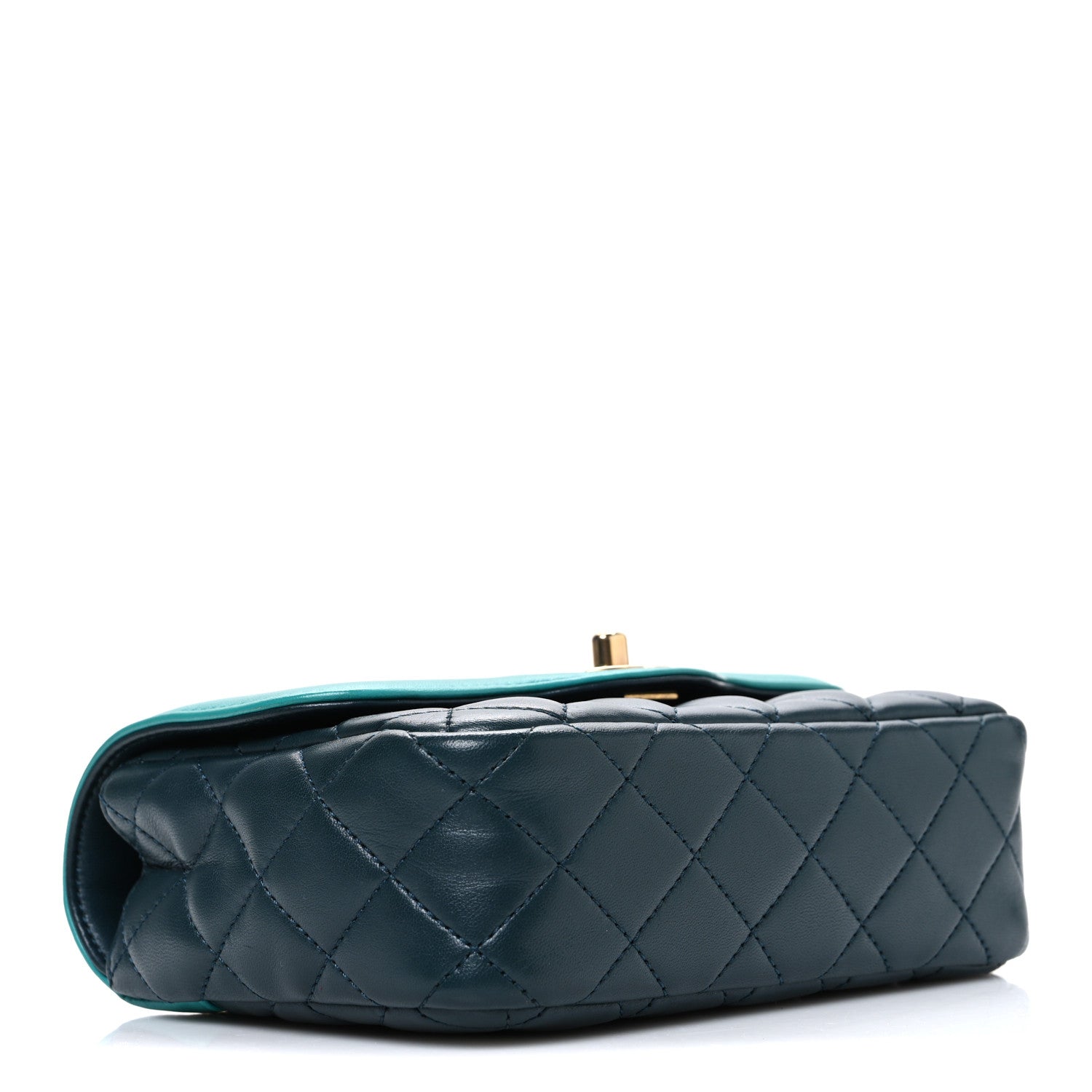 CHANEL ブルーキルティングバッグ Pre-Owned Chanel Quilted Lambskin Double Flap Jumbo Slate Blue