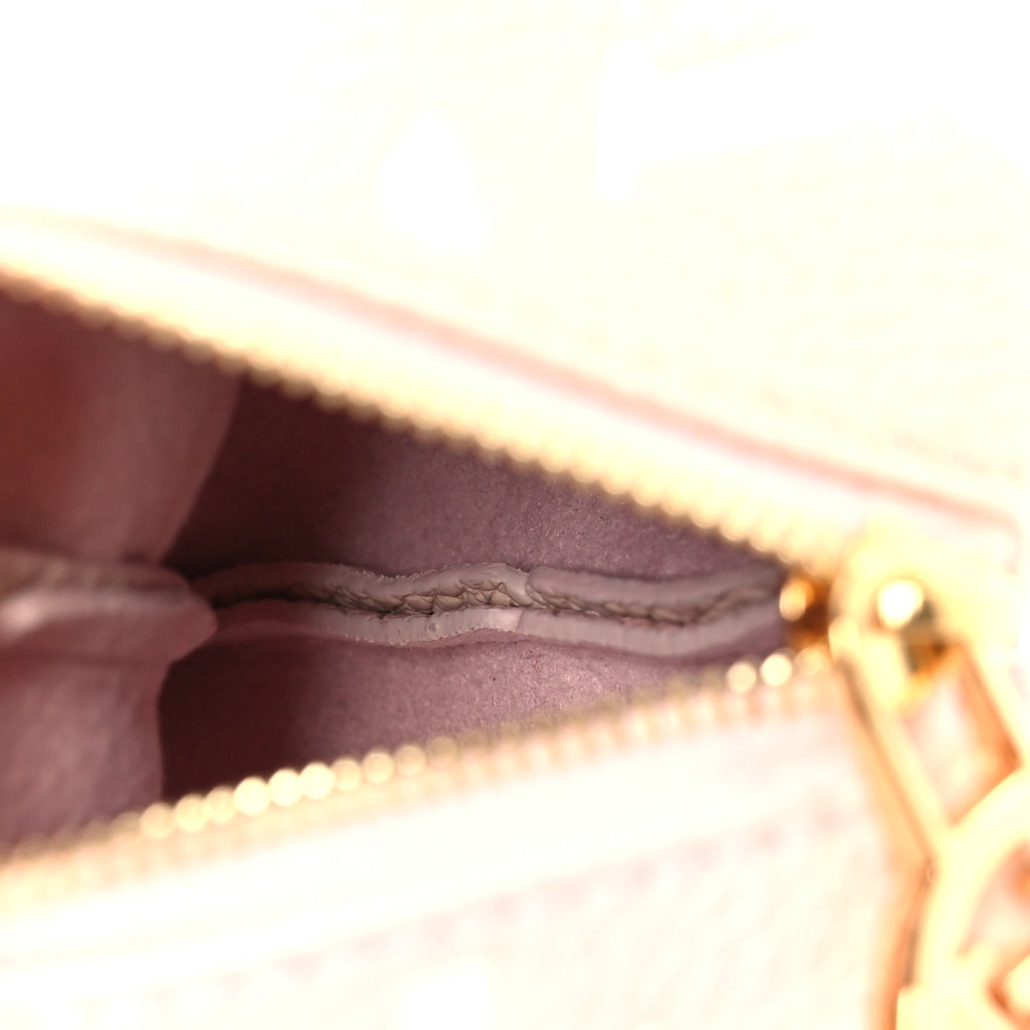 Monogram Berlingot Key Pouch Rose Beige