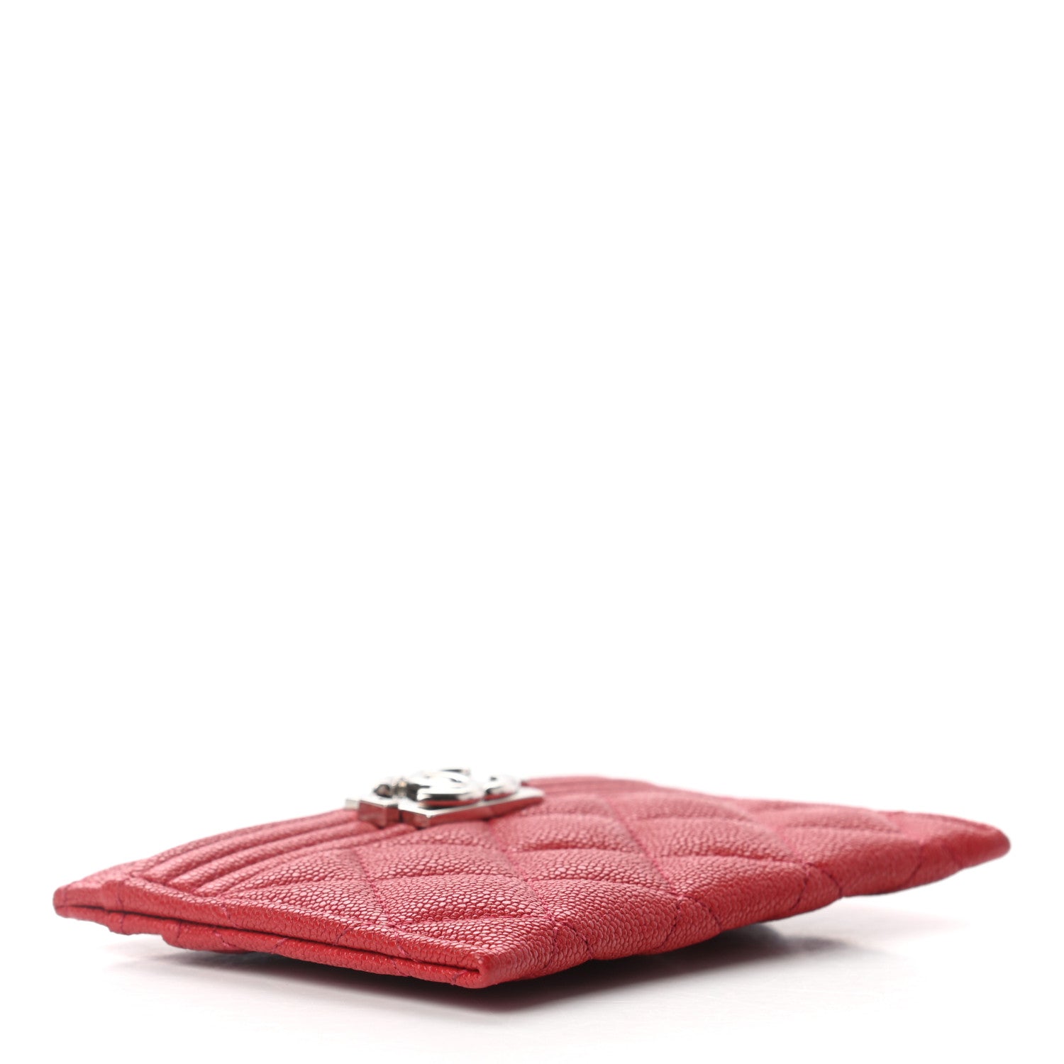 Chanel Caviar Quilted Boy Card Holder Red 4 of 8