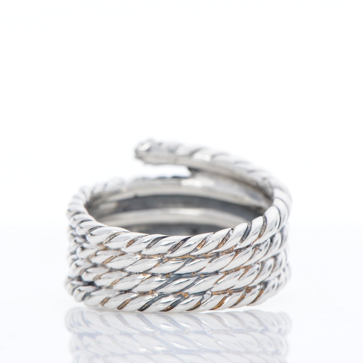 Sterling Silver Diamond Willow Serpentine Ring 53 6.5