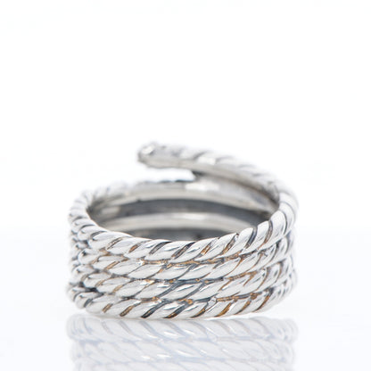 David Yurman Sterling Silver Diamond Willow Serpentine Ring 53 6.5 4 of 5