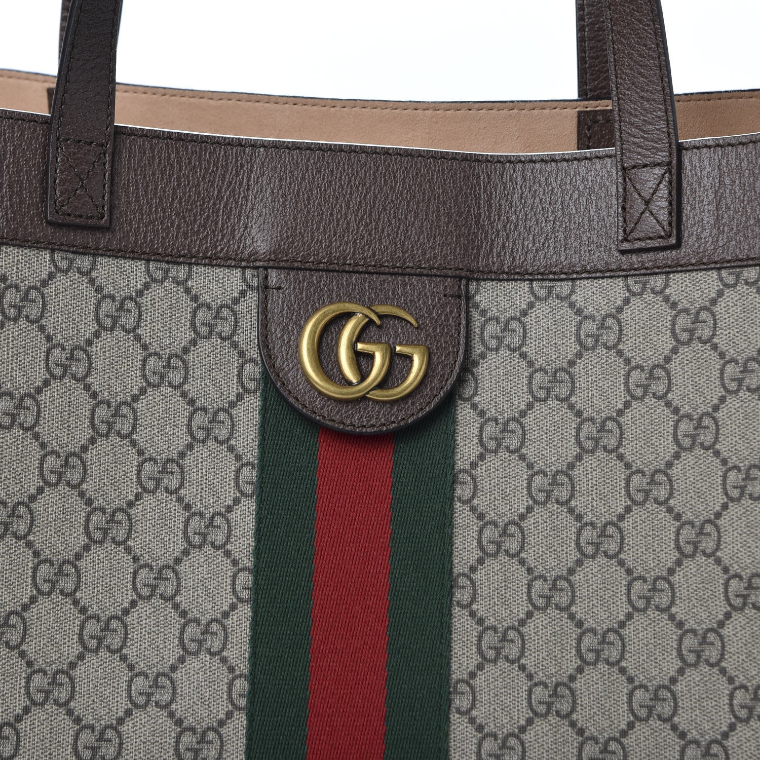 Gucci GG Supreme Monogram Web Large Ophidia Tote Brown 9 of 9