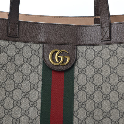 Gucci GG Supreme Monogram Web Large Ophidia Tote Brown 9 of 9