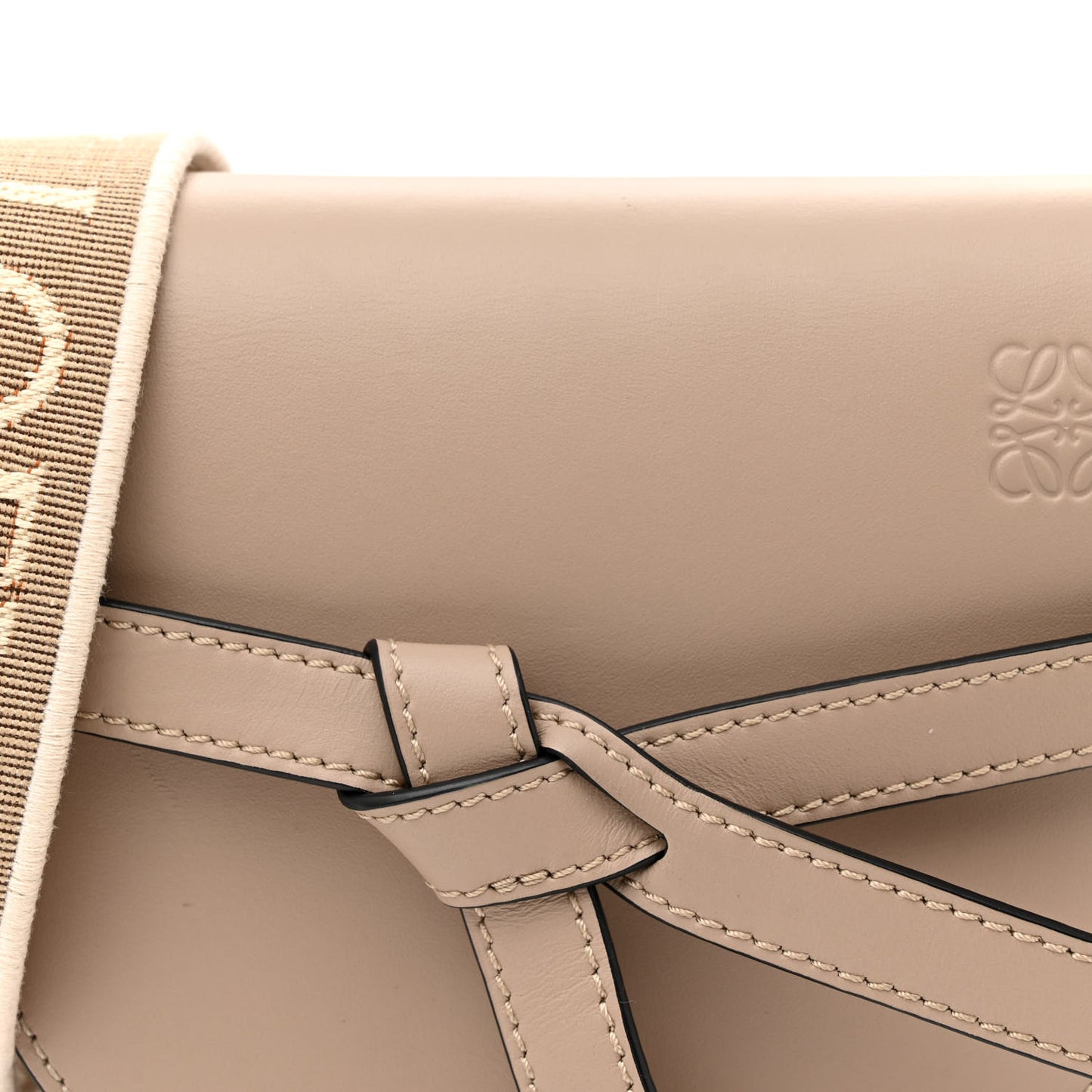 Calfskin Jacquard Mini Gate Dual Bag Sand