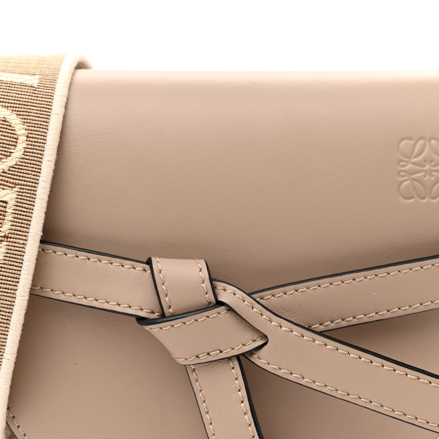 Loewe Calfskin Jacquard Mini Gate Dual Bag Sand 7 of 12
