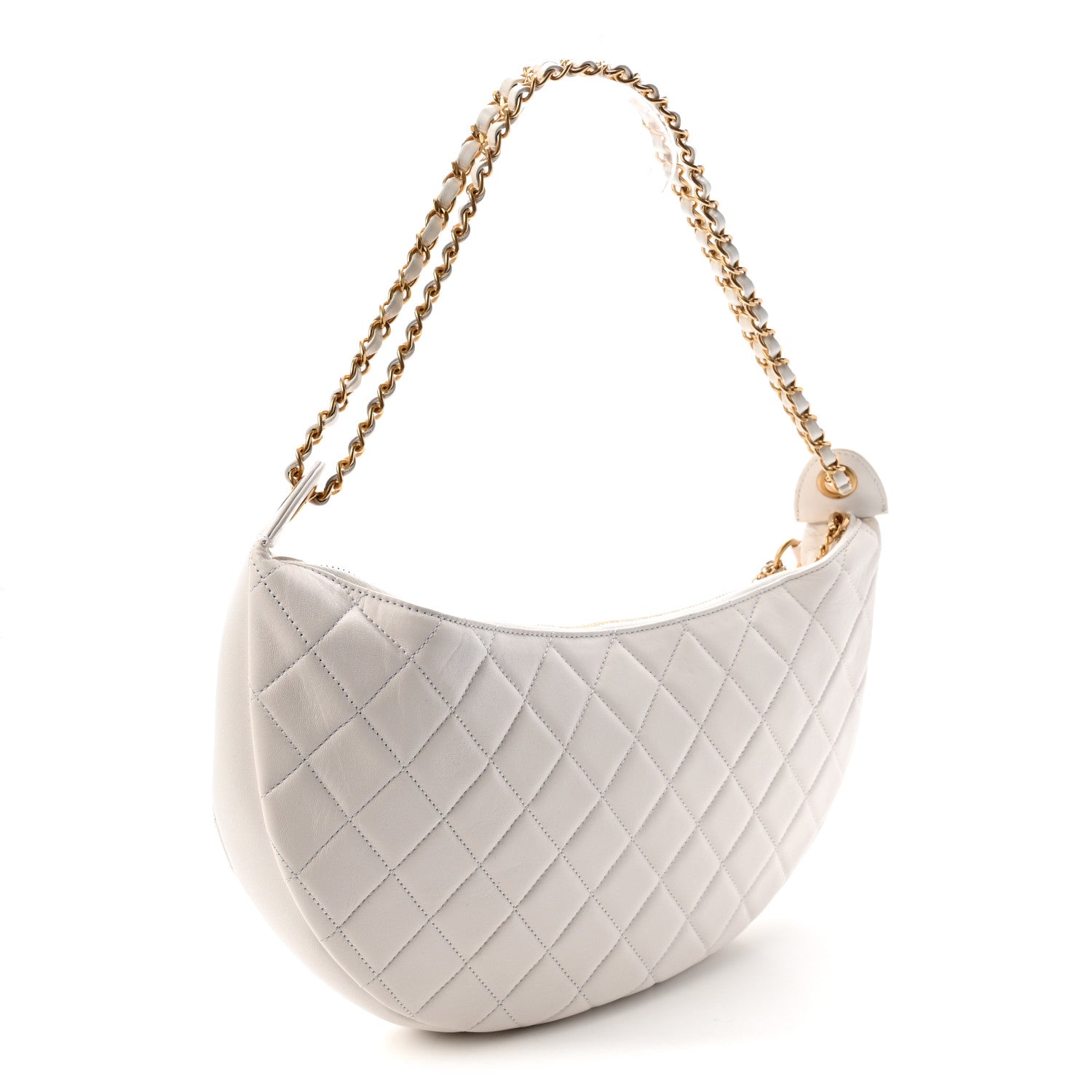 Chanel Lambskin Quilted All About Chains Hobo White 3 of 10