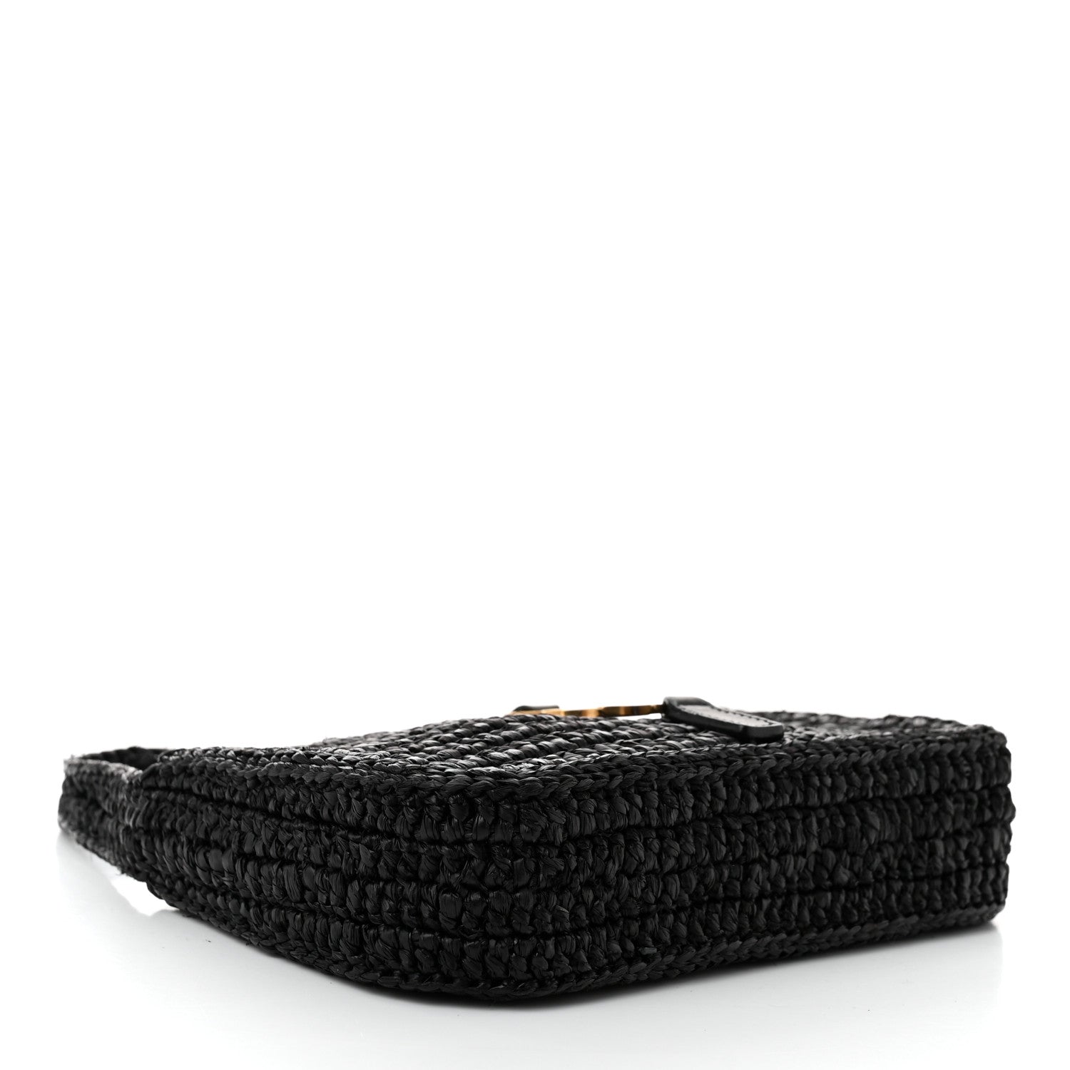 Saint Laurent Raffia Calfskin Le 5 A 7 Mini Hobo Black 5 of 11