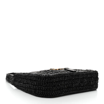 Saint Laurent Raffia Calfskin Le 5 A 7 Mini Hobo Black 5 of 11