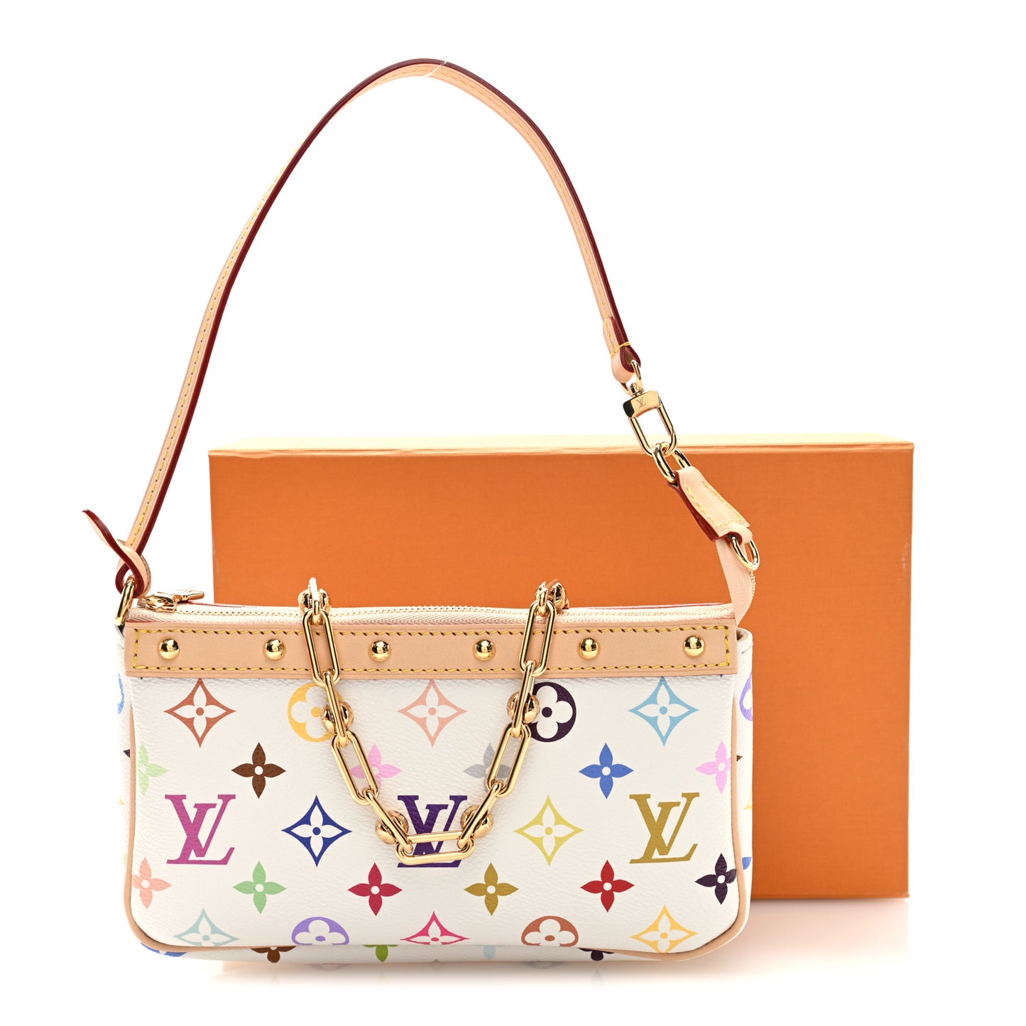 LV X TM Monogram Multicolor Pochette Accessories White