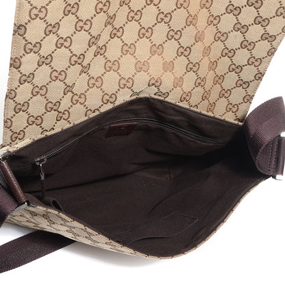Gucci Monogram Small Flap Messenger Bag Beige Dark Brown 5 of 8