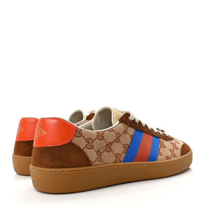 Gucci GG Monogram Suede Web Mens G74 Sneakers 12 Beige Ruggine Cuir 4 of 9