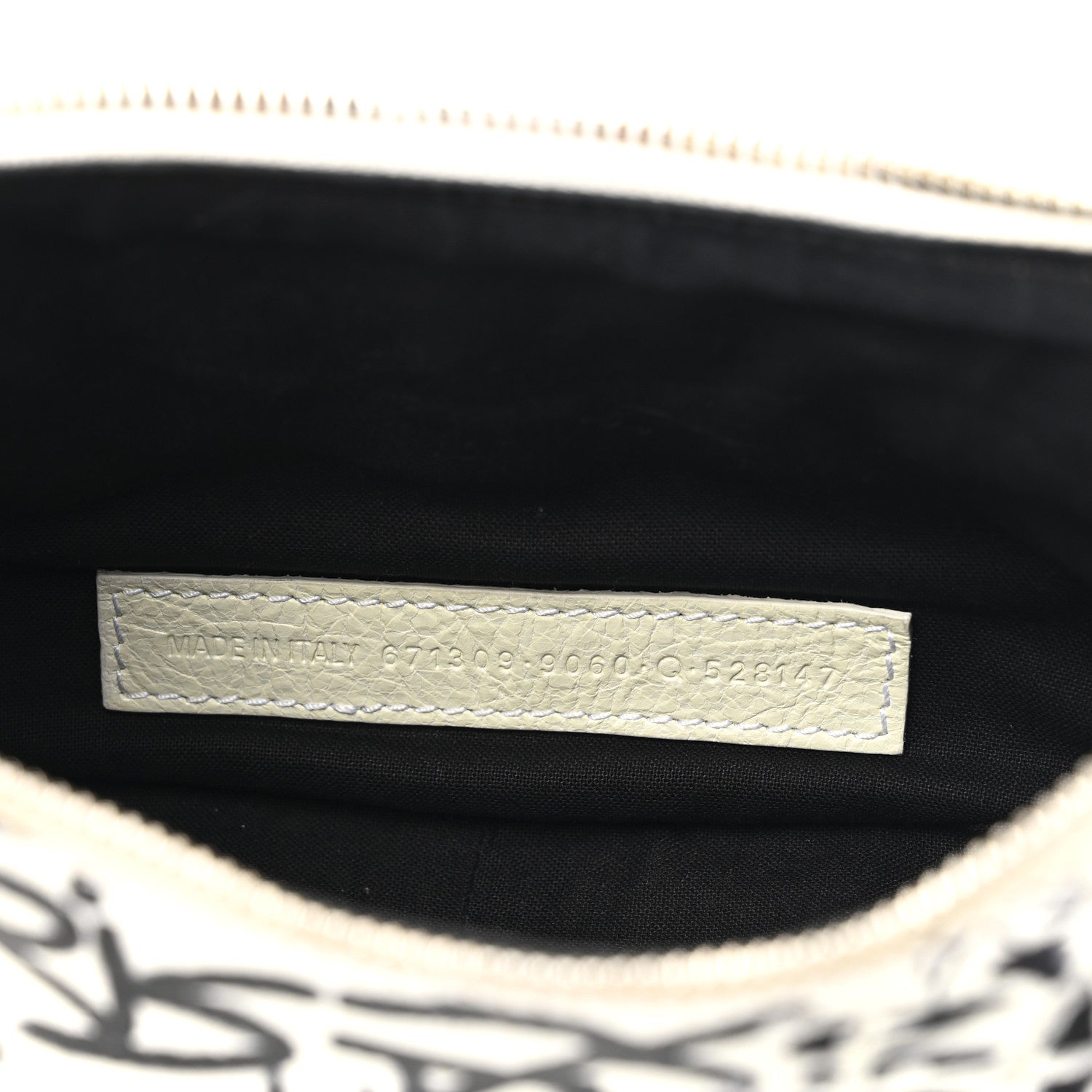 Balenciaga Agneau Arena Graffiti Le Cagole Shoulder Bag XS White Black 10 of 19
