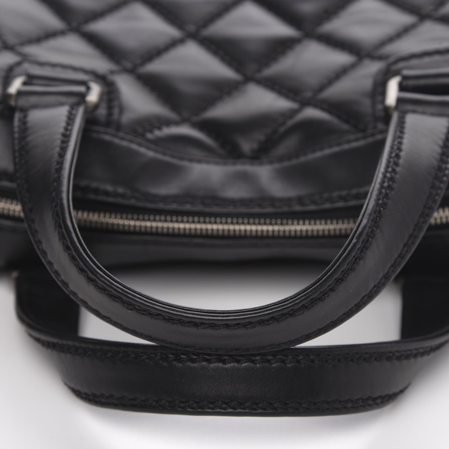 Chanel Calfskin Quilted Top Handle Bag Black 11 of 14