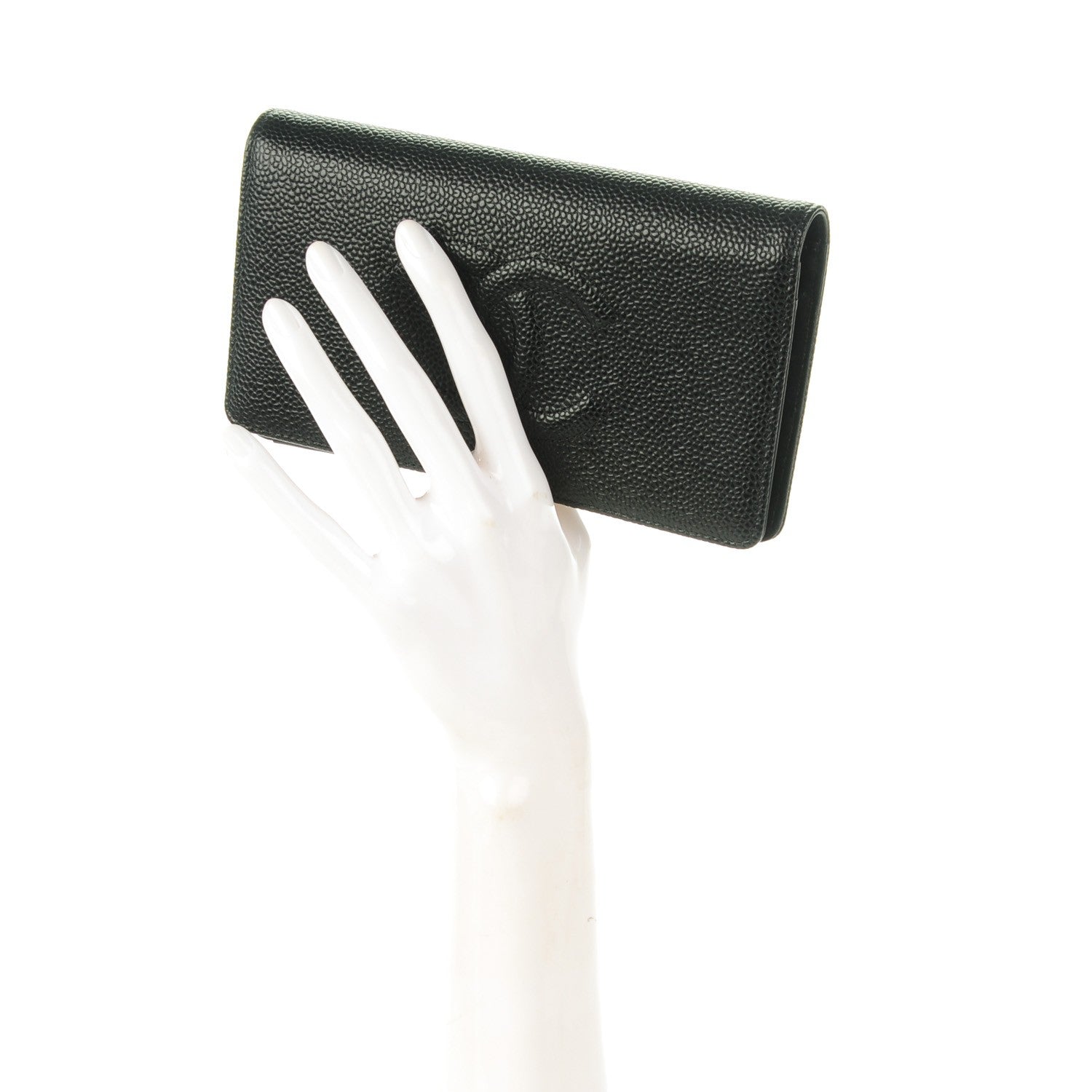 Chanel Caviar Timeless CC Yen Wallet Black 2 of 8
